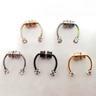 U образный поддельный Пирсинг нос кольцо Нержавеющаясталь магнитные фальшивый прокалывание перегородки носа кольца клип пирсинг в стиле панк, ювелирное изделие для тела, 1 шт.