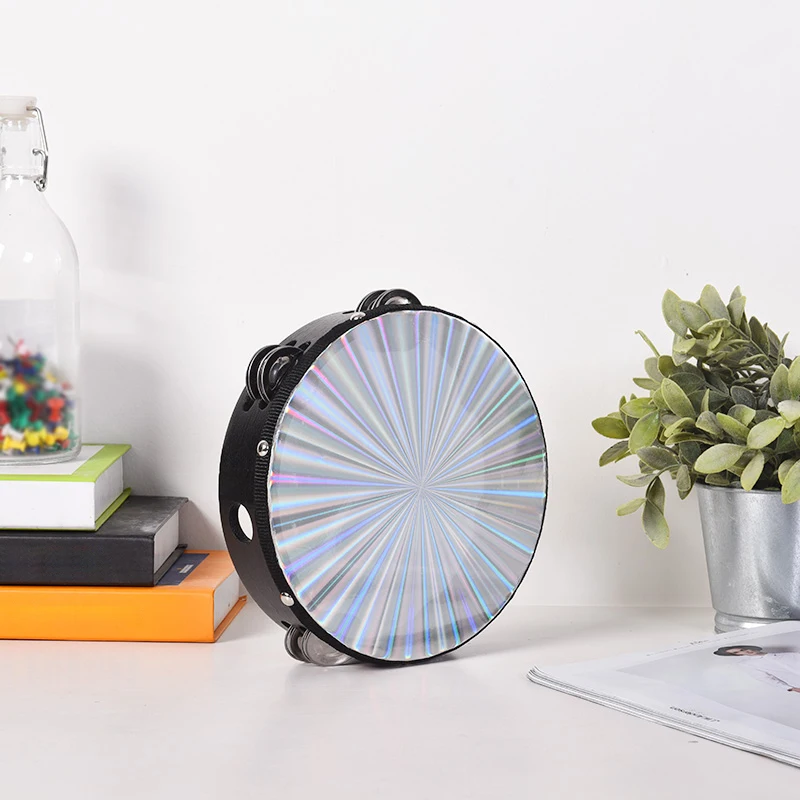 Деревянный Ручной Тамбурин ручной с двумя рядами металлических Jingels