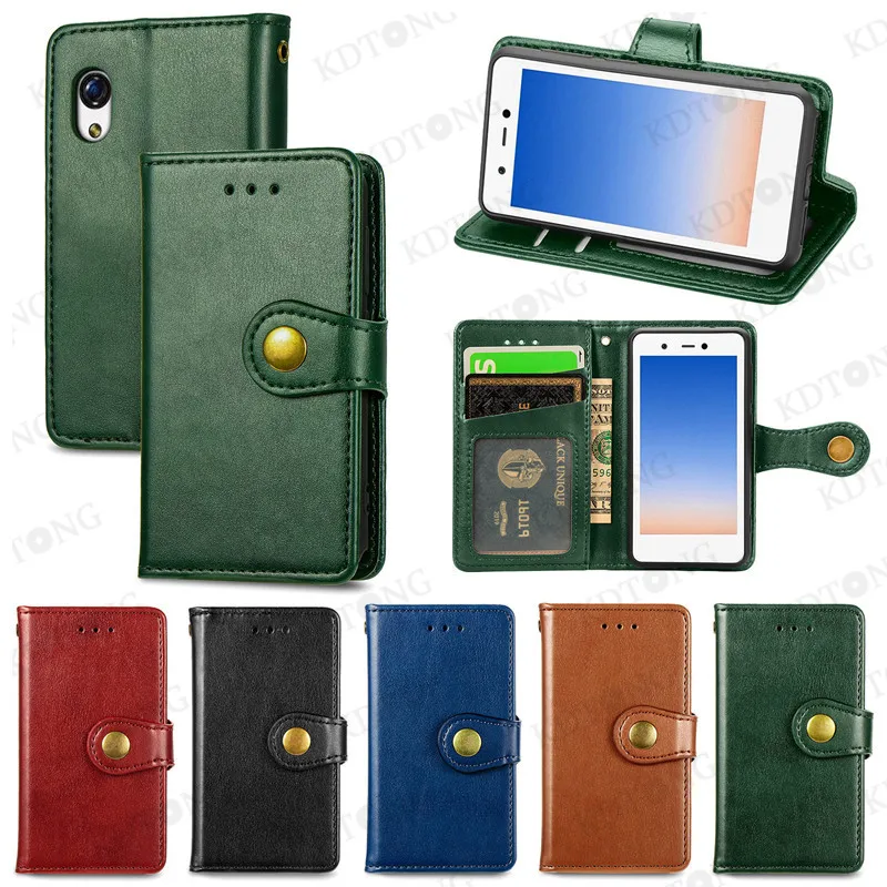 

Solid Color Round Buckle Case For Rakuten Mini Invisible Kickstand Simple Fashion HotSale Retro Leather Phone Cases Cover