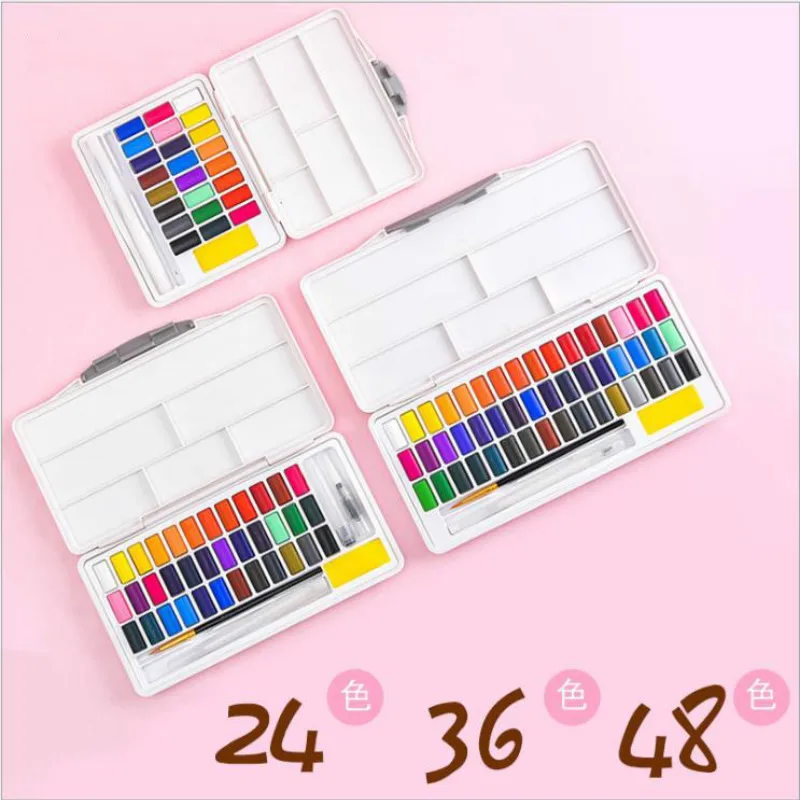 Акварельные краски в наборе однотонный порошковый детский ручка для рисования