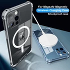 Магнитный чехол для беспроводной зарядки для iPhone 11 12 13 Pro MAX mini XR X XS 7 8 Plus, противоударный чехол, аксессуары