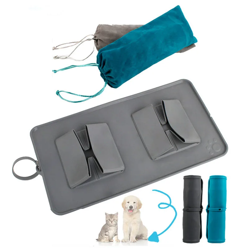 Складная миска для домашних животных Портативный путешествия кормушка кошек и