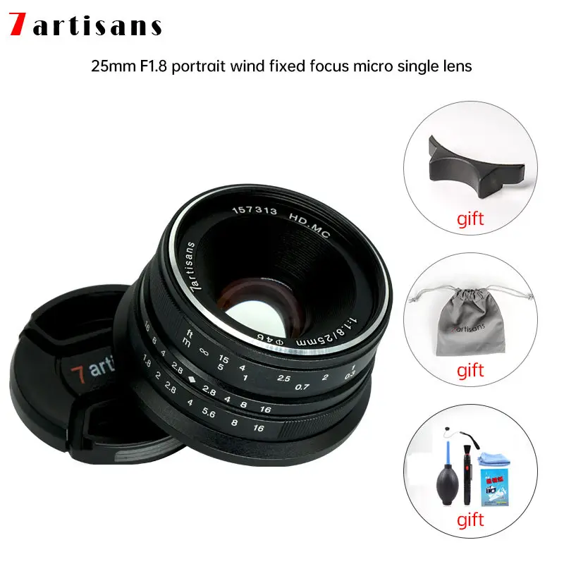 Объектив 7artisans с постоянным фокусным расстоянием 25 мм F1.8 для Sony E Mount /Fujifilm/Canon EOS M