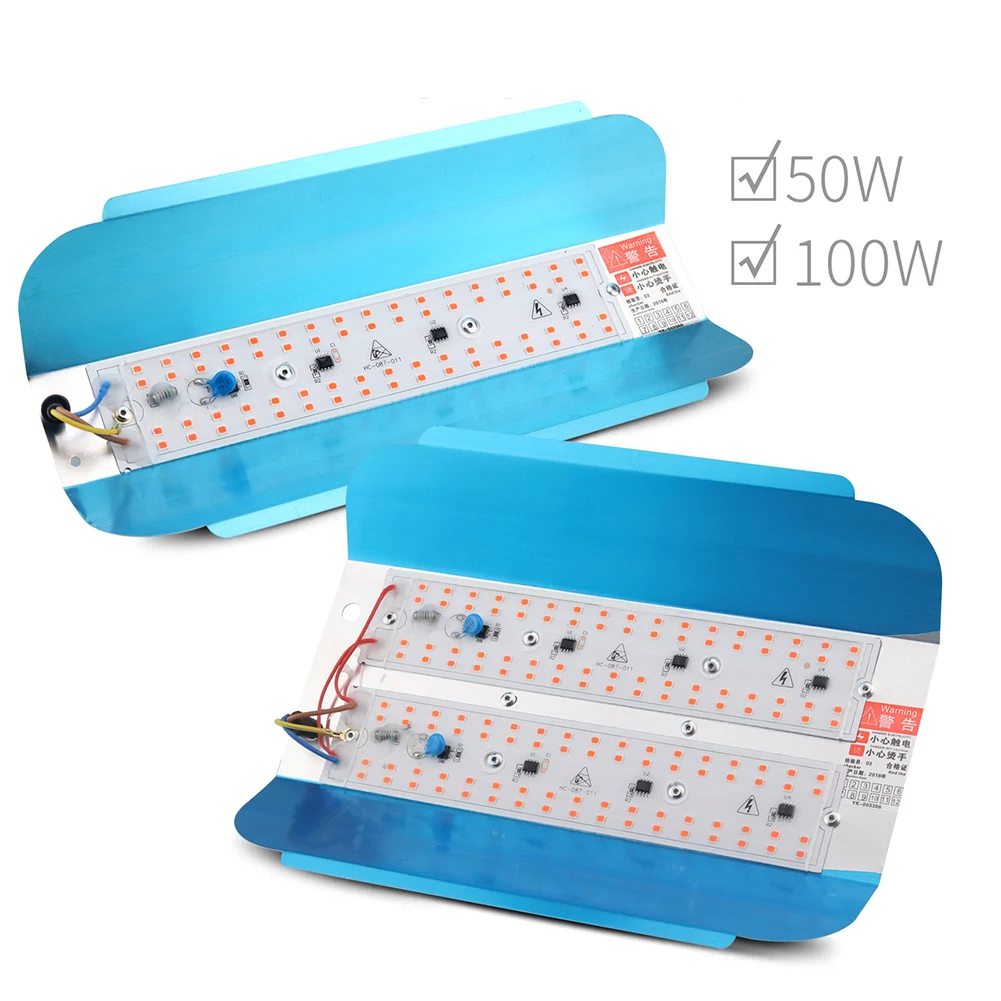 

50/100W LED Grow Light Panel Full Spectrum Phyto Lamp AC220-240V for Home Greenhouses Indoor Garden Grow Tent Plants Growth Lamp