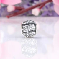 lorena hot sale 925 sterling silver shiny rotating striped beads fit original bracelet women jewelry making gift