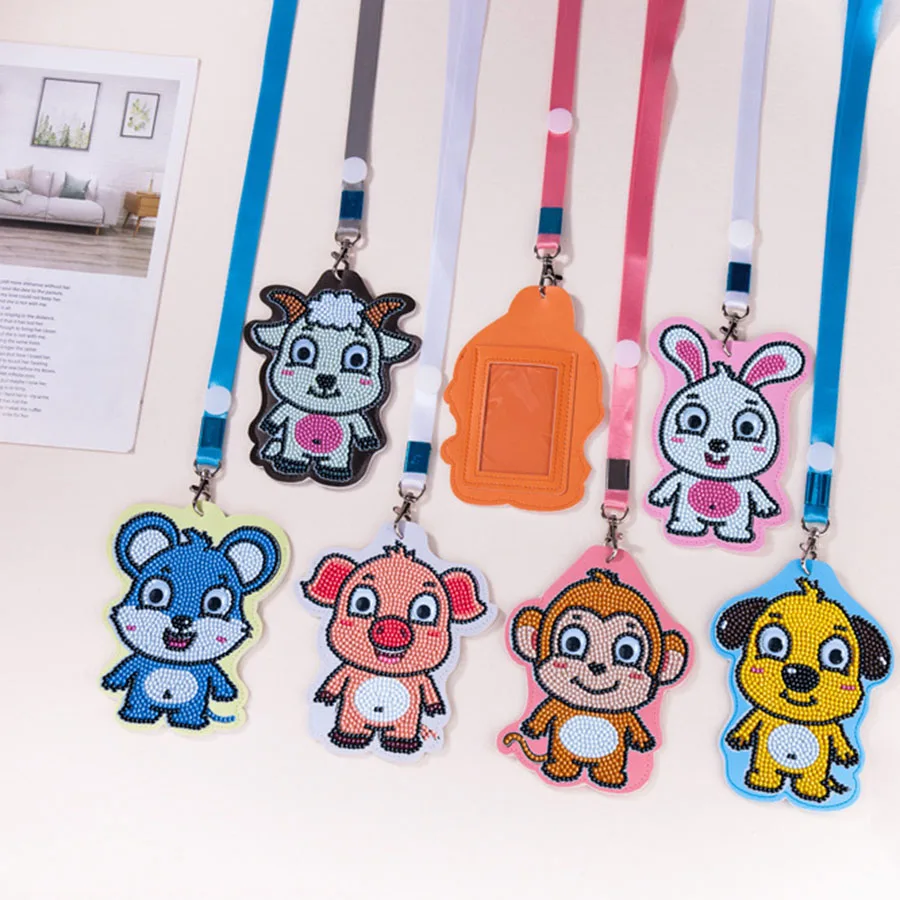

New DIY children's diamond painting zodiac cartoon puzzle making coin purse card package handmade gift