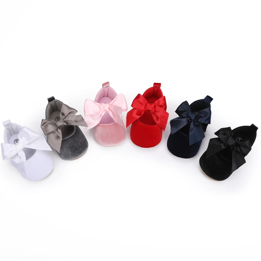 

Baby Girls Mary Jane Flats Infant Non-Slip Bowknot Ballet Slippers Soft Sole Newborn Princess Shoes Toddler First Walkers 0-18M
