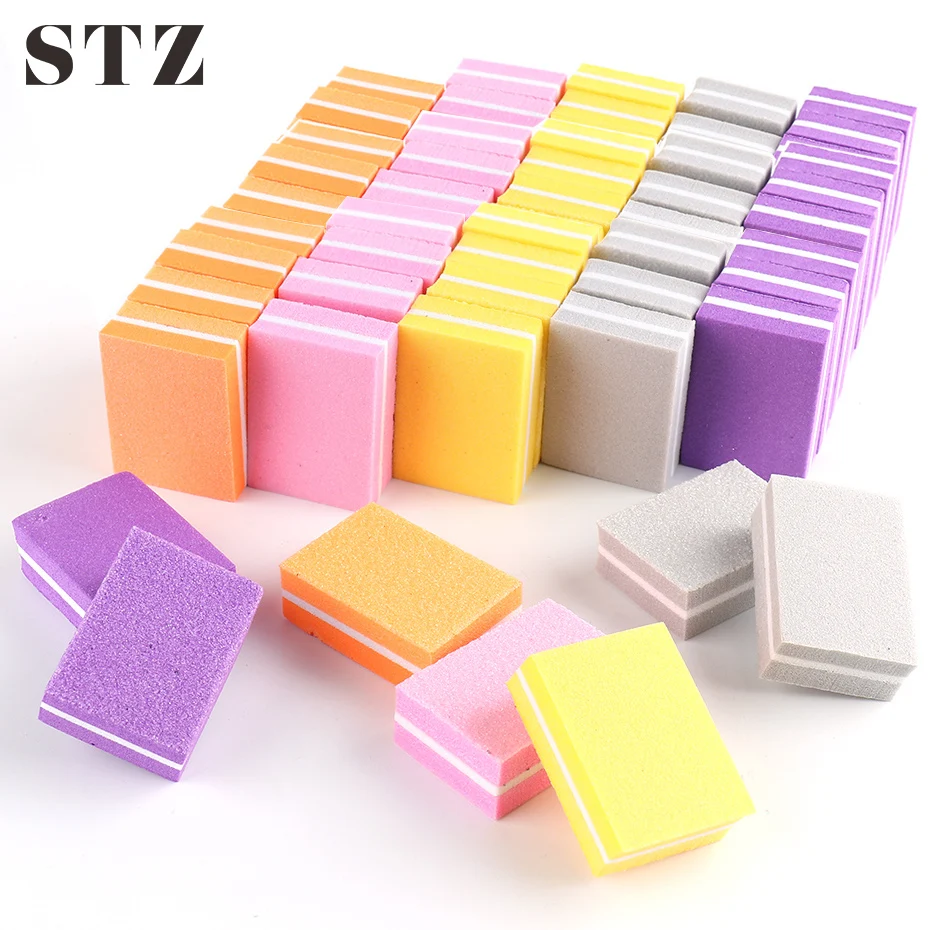 

STZ 25/50pcs Professional Nail Files Double-sided Mini Sanding Buffer Blocks Manicure Grinding Polishing Nail Art Tools #1824-1
