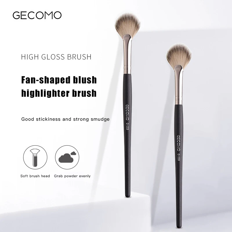 

Black Silver Makeup Brush Highlight Blush Concealer Makeup Brushes Fan-shaped Brush Essential Tools for makeup