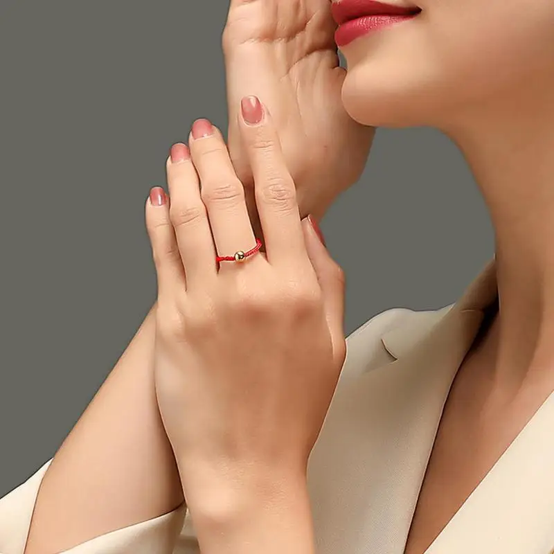 Красные черные веревочные парные счастливые перстни из бисера Vanlentine's Beads