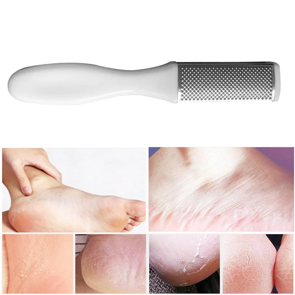 

Pedicure Manicure Tool Callus Exfoliate Remover Dual Side Foot Rasp Dead Skin Long Handle File Hard Rough Stainless Steel