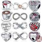 Лидер продаж, 100% Настоящее серебро 925 пробы, бесконечность, кофейные бусины чашка, подходят для оригинальных 3 мм браслетов, сделай сам, ювелирное изделие для женщин