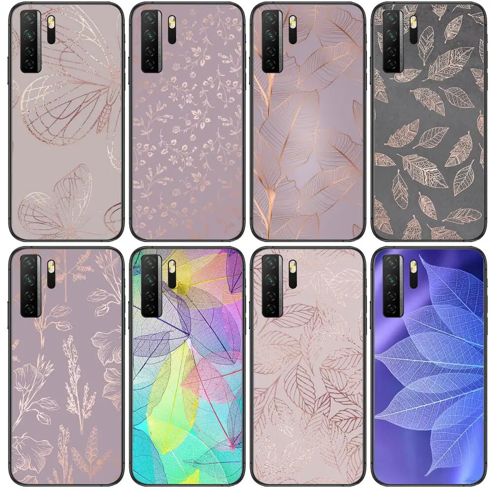 

Gold leaves wallpaper Black Soft Cover The Pooh For Huawei Nova 8 7 6 SE 5T 7i 5i 5Z 5 4 4E 3 3i 3E 2i Pro Phone Case cases