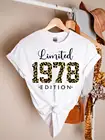 Подарок на день рождения 43rd, рубашка ограниченная серия 1978, винтажная рубашка 1978, рубашка с леопардовым принтом 1978, футболка на день рождения 43rd, 100% хлопок