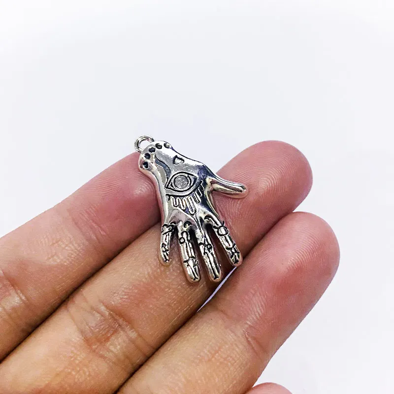 Модные подвески в виде пальмовых глаз размером 20x31 мм, тибетский серебряный кулон, подходят для сережек, браслетов, изготовления ювелирных изделий, аксессуары для рукоделия, 4 шт./лот