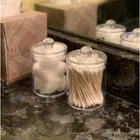 Органайзер для ватных палочек, акриловый, прозрачный, с крышкой