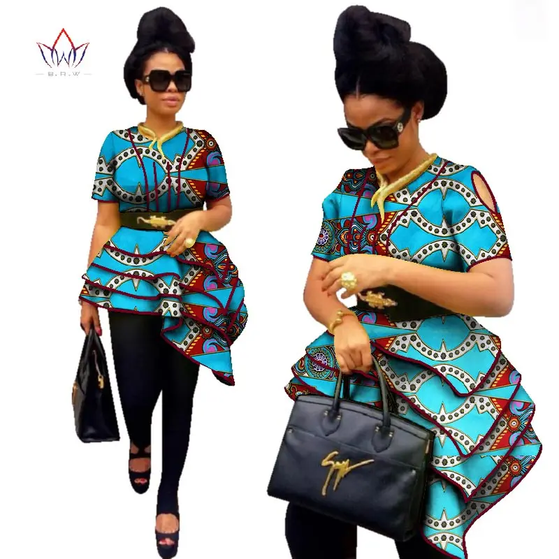 BRW Africa Style Women Modern Fashions Womens Tops Dashiki African Print Tops Shirt Plus Size M-6XL Women Clothing WY2576 - Цвет: 3