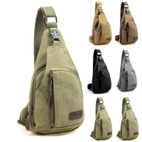 new men handbag vintage canvas leather crossbody bag satchel shoulder bag sling chest pack bag