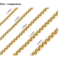 2mm2 5mm3mm44mm stainless steel box chain necklace for diy pendant men women black jewelry choker diy
