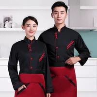 2021 chef clothing long chef uniform restaurant chef jacketapron kitchen bakery catering uniform breathable