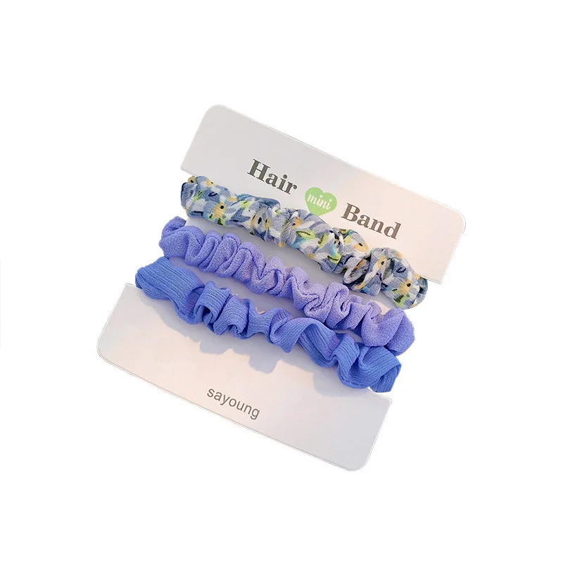 

Free shipping fashion ins summer women basic mini scrunchies girl's flower small Ponytail Holder Hair accessories