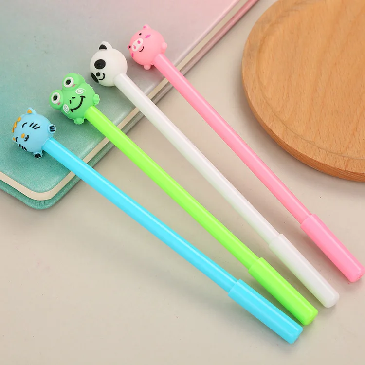 

50PCS Creative Stationery Cartoon Neutral Pen Office Water-based Signature Pen Cute Student Exam Black Gel Pens