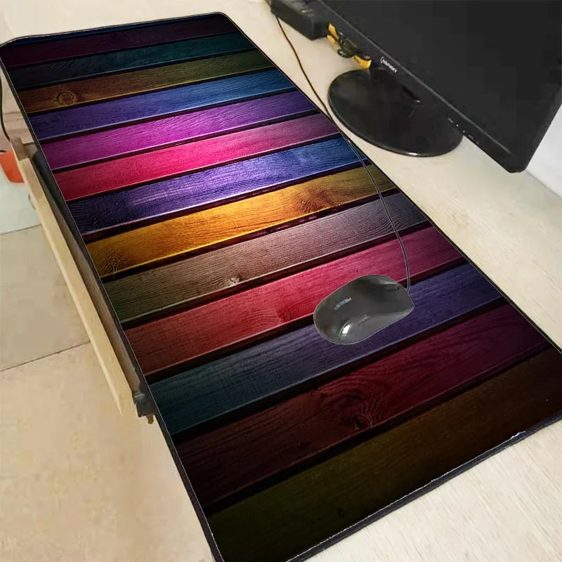 Большой игровой коврик для мыши XGZ деревянные цвета клавиатуры настольный