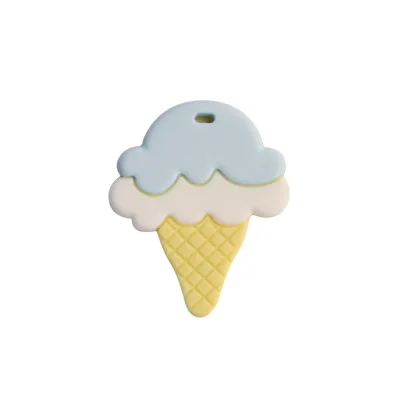 ice cream blue Безопасные Прорезыватели в виде единорога, Силиконовые Прорезыватели для младенцев, жевательные бусины, прорезывающие игрушки, не содержащие БИСФЕНОЛ, молярные Прорезыватели для зубов, уход за полостью рта - Цвет: ice cream blue