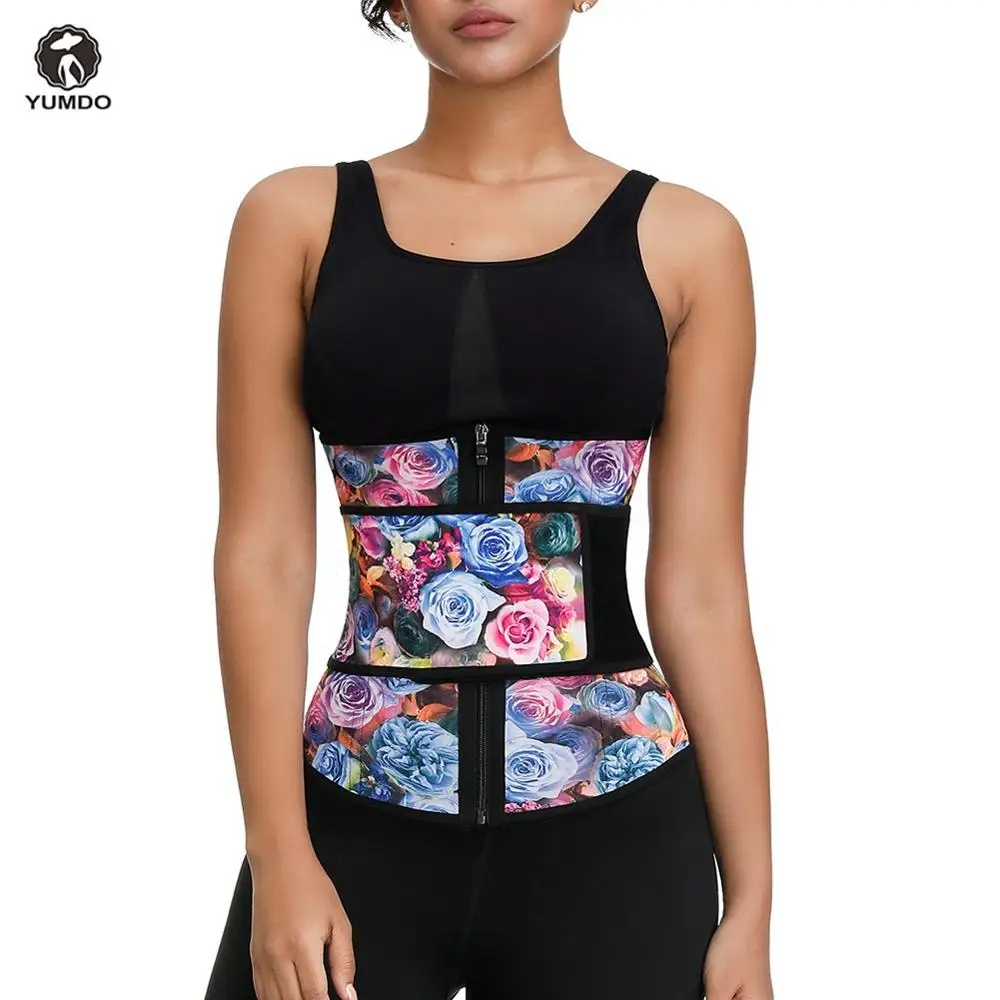 YUMDO новинка 100% латексный пояс для похудения живота компрессионный на молнии 7