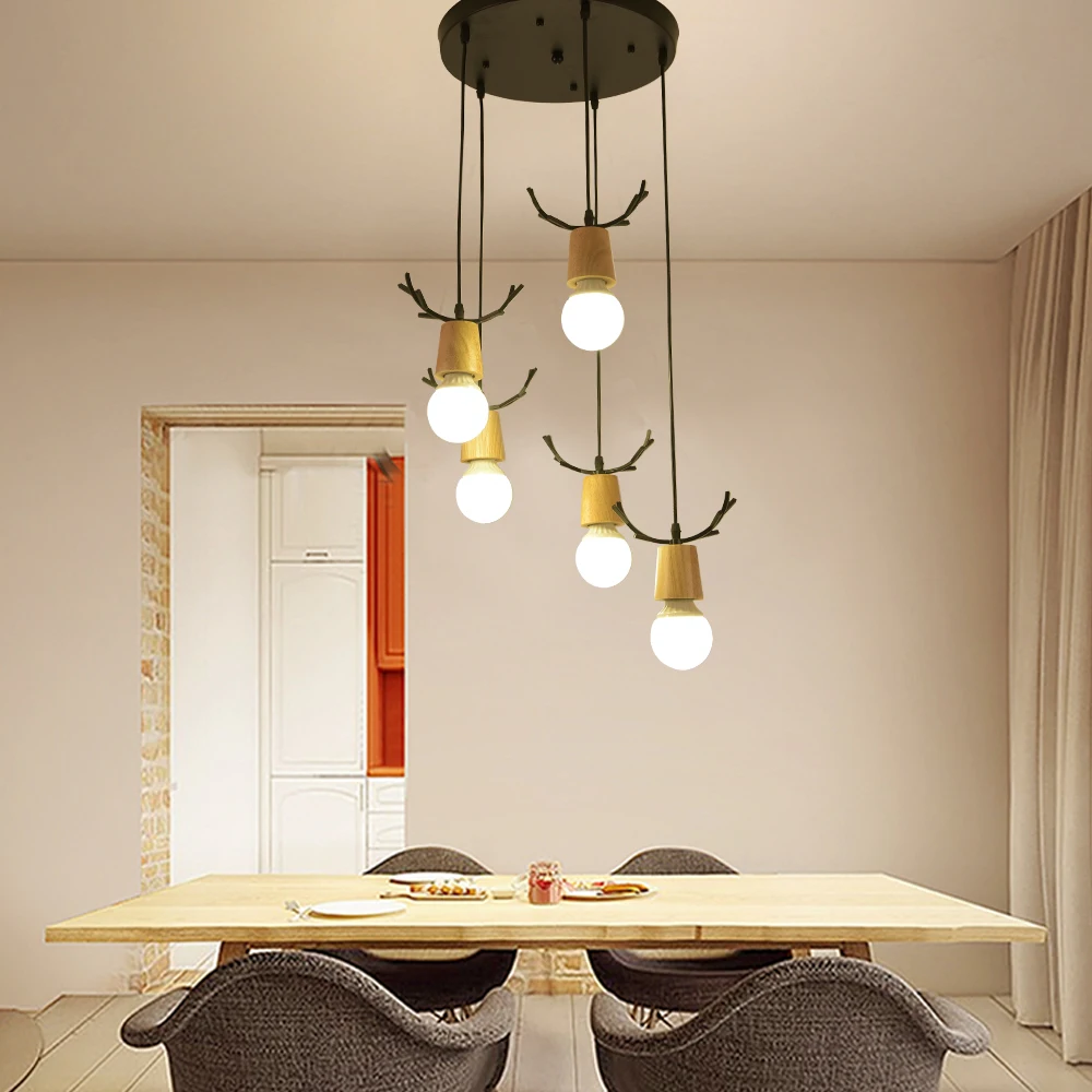 Led Modern Pendant Kitchen Lights Hanging Discoloration Black/White AC Restaurant Bedside Ceiling Lamp Study Pendant Light Cord
