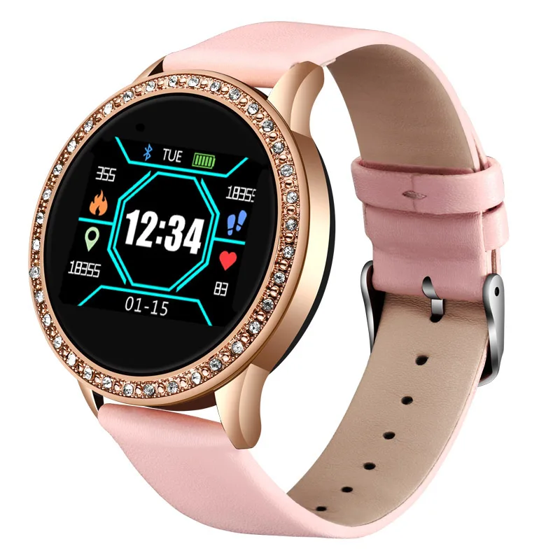 Pink LIGE Новые смарт-часы для женщин IP67 фитнес-трекер кровяное давление монитор сердечного ритма шагомер спортивные Смарт-часы для Android ios - Цвет: Pink