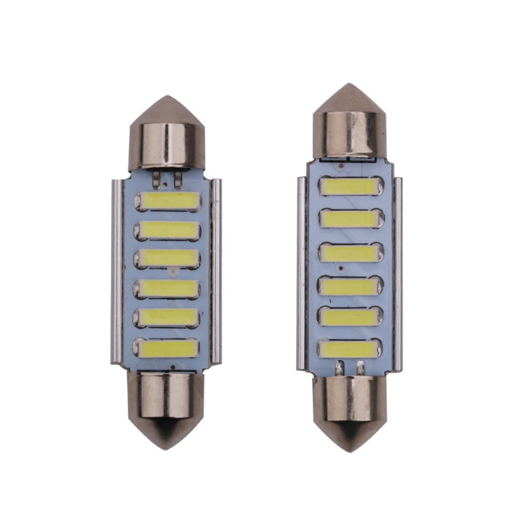 2 предмета в комплекте 39 41 мм 7020 6SMD DE3423 DE3425 C5W CANBUS Error Free светодиодный лампы Авто