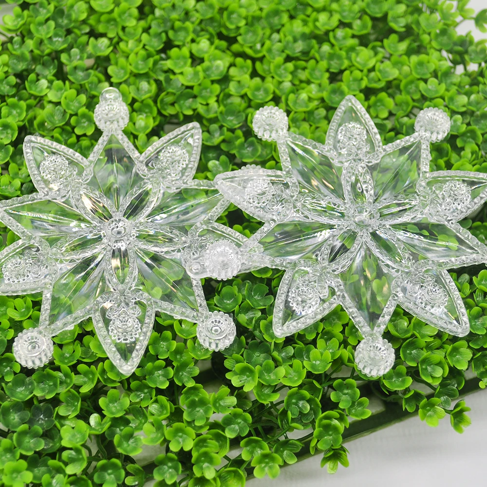 2PCS Transparent Snowflake Christmas Tree Decoration Pendant Garland Making Holiday New Year Party | Дом и сад
