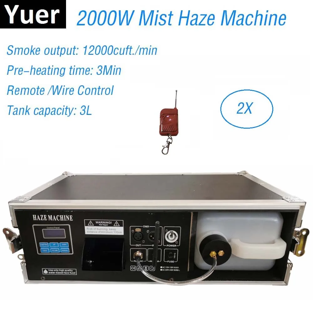 

2000W Mist Haze Machine Remote Control DMX512 Fog Smoke Machine Stage Effect Light Mist Hazer For Wedding Stage Party Night Club