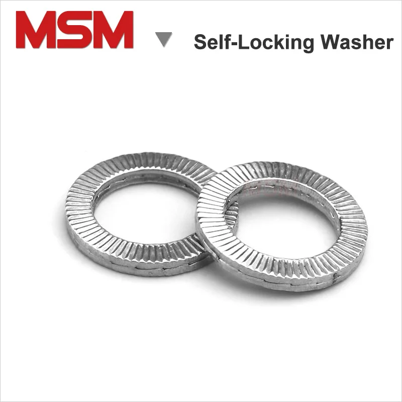 Шайба из нержавеющей стали 10 шт. Противоударная с клиновидным замком