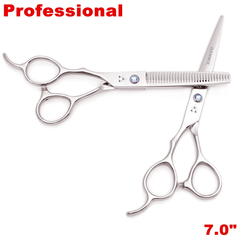 

7.0 Hair Scissors Left Hand Professional Hairdressing Scissors Barber Scissor Set Thinning Hair Cut Shears Hairdresser 8001#