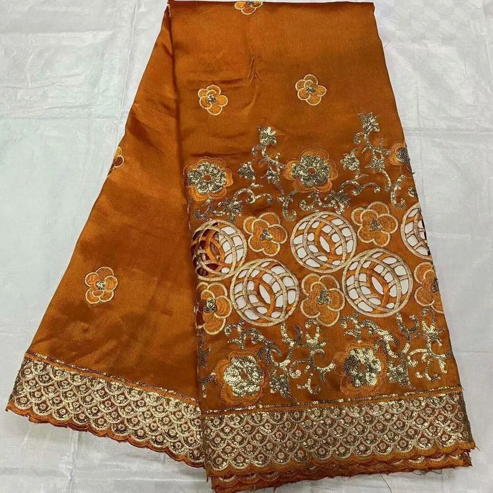 

New Coming African George Lace Fabric Embroidery French Tulle Mesh Lace Fabric With Sequins For Women Party Dress