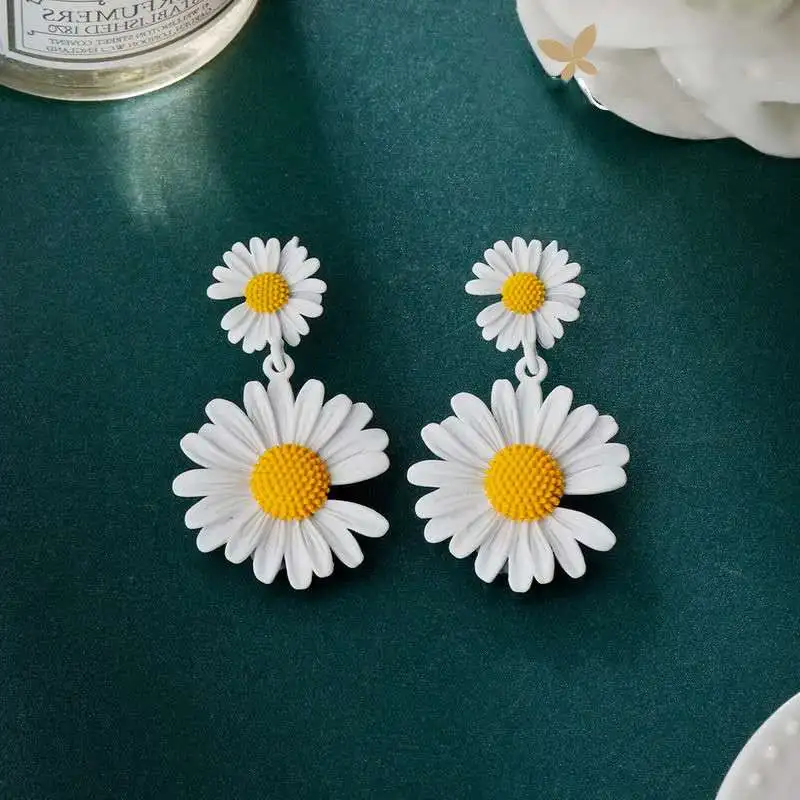 Корейские милые маленькие серьги гвоздики с цветами для женщин свежие и