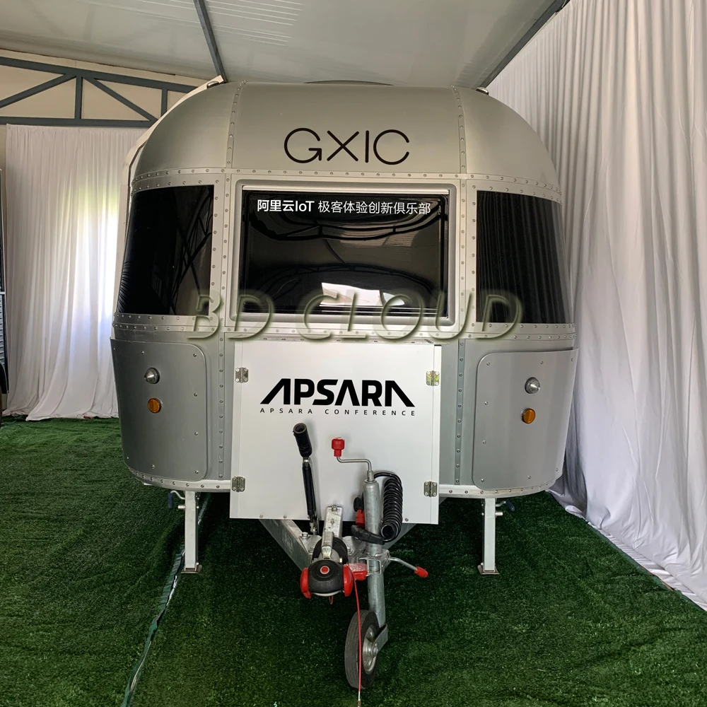 Современный дизайн алюминиевый трейлер Airstream мягкий мороженое/пончики для