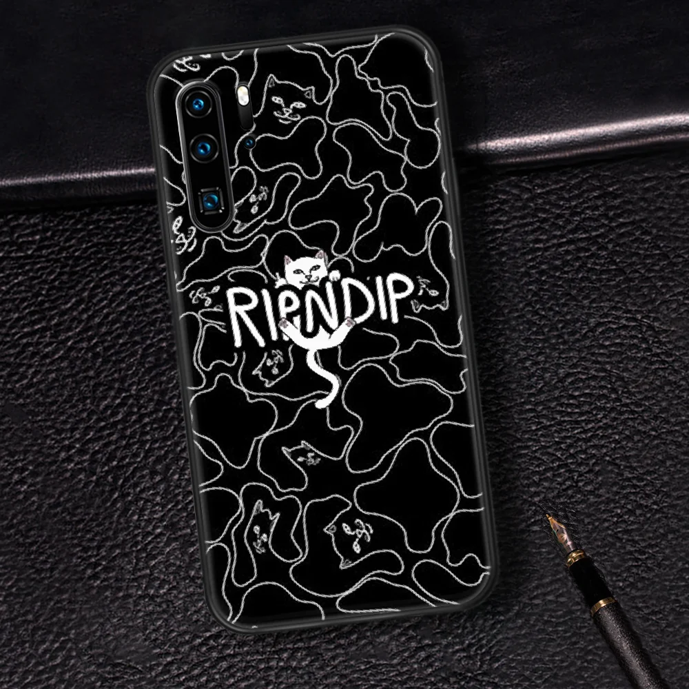 

Fashion Brand R-RIPNDIPS Cat Phone Case For Huawei P Mate 10 20 30 40 Pro Lite Smart 2019 2021 black Shell Pretty Bumper Soft