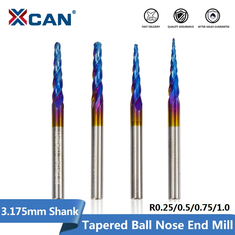Концевая фреза XCAN R0.25/3 175/0 5/0 75 карбидная с 2 канавками хвостовик 1 0 мм нанопокрытие