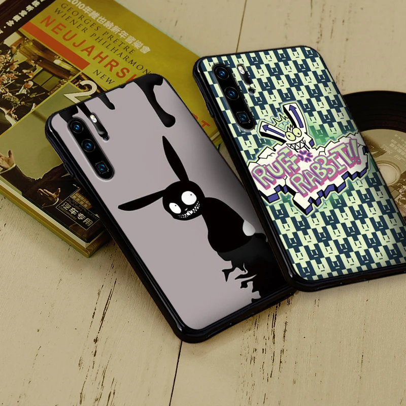Силиконовые чехлы с рисунком белого кролика черного цвета для huawei Y6 Y7 Y9 Prime 2018 2019