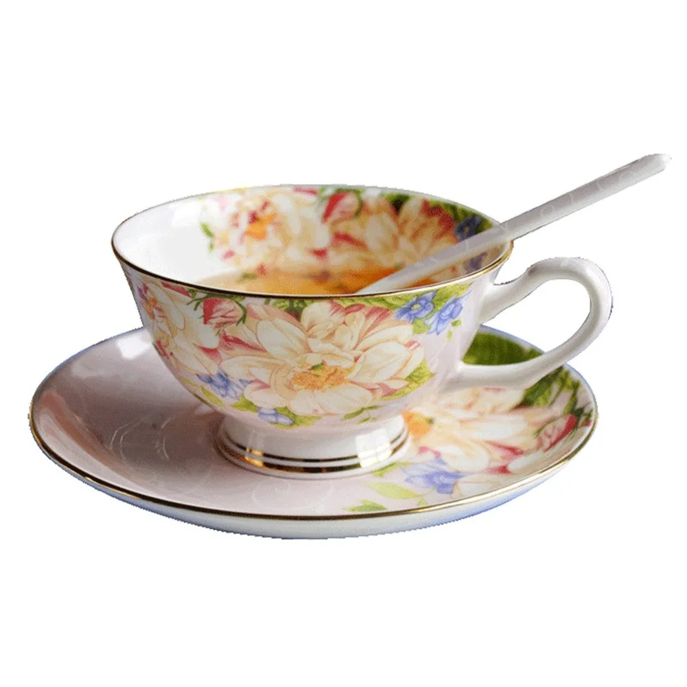 Набор керамических кофейных чашек фарфоровые чайные чашки и блюдца с ложкой