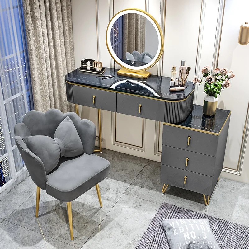 

Nordic Small Family Model Bedroom Dresser with Mirror Contracted and Luxury Vanity Simple Makeup Table Economy Home Furniture