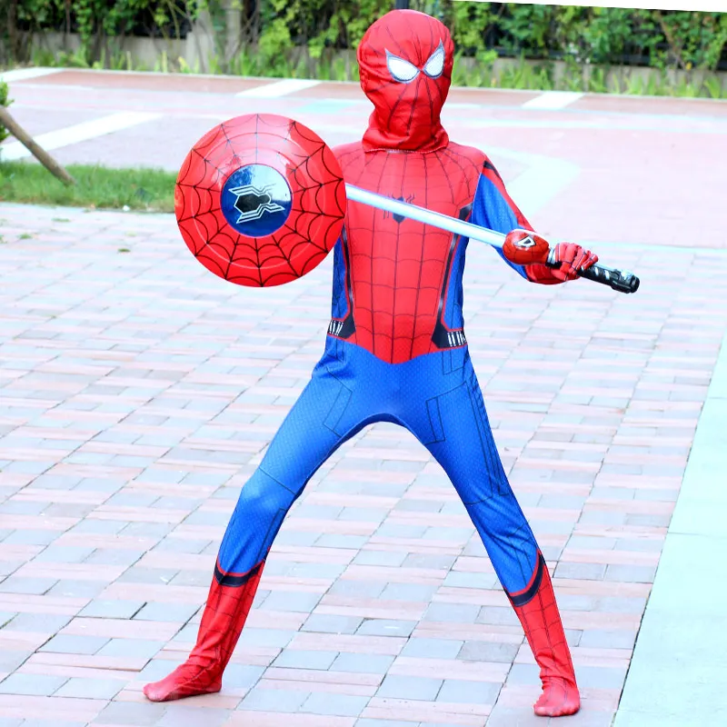 Cупергероя на Хеллоуин красный Spiderboy карнавальный костюм Костюмы с маской для