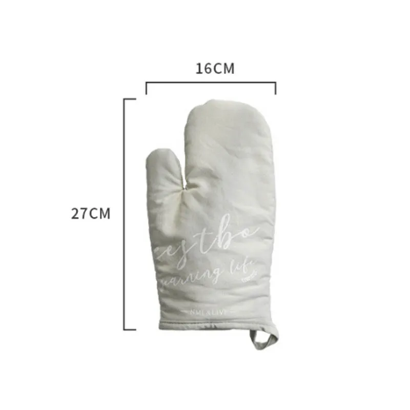 

1Pcs Cotton Thick Microwave Oven Mitts Heat Resistant Anti Hot Resistance High Temperature Baking Gloves Kitchen Accessories