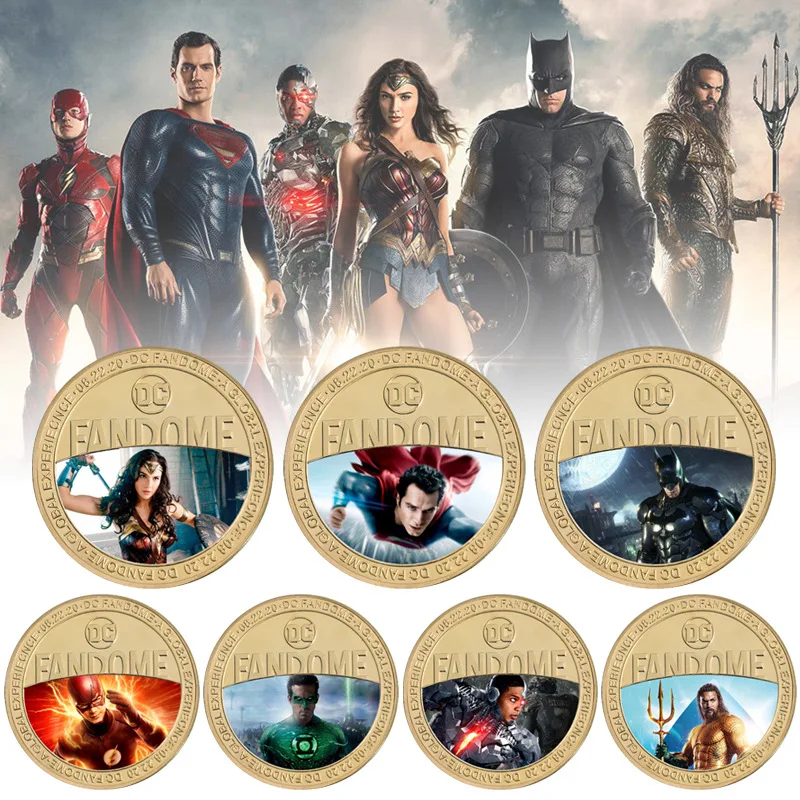 DC Аниме Фигурка Лиги Справедливости металлическая памятная монета Бэтмен