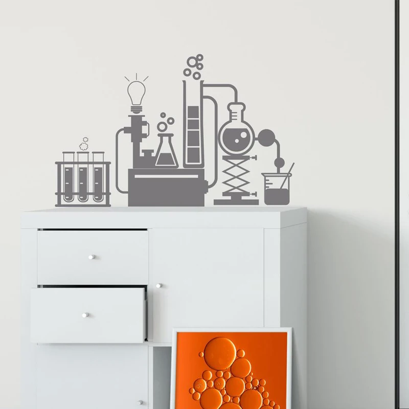 

Chemistry Lab, Science Wall Decal, Kids Room Decor Teacher School Classroom Funny Education Atom Smart Vinyl Sticker E483