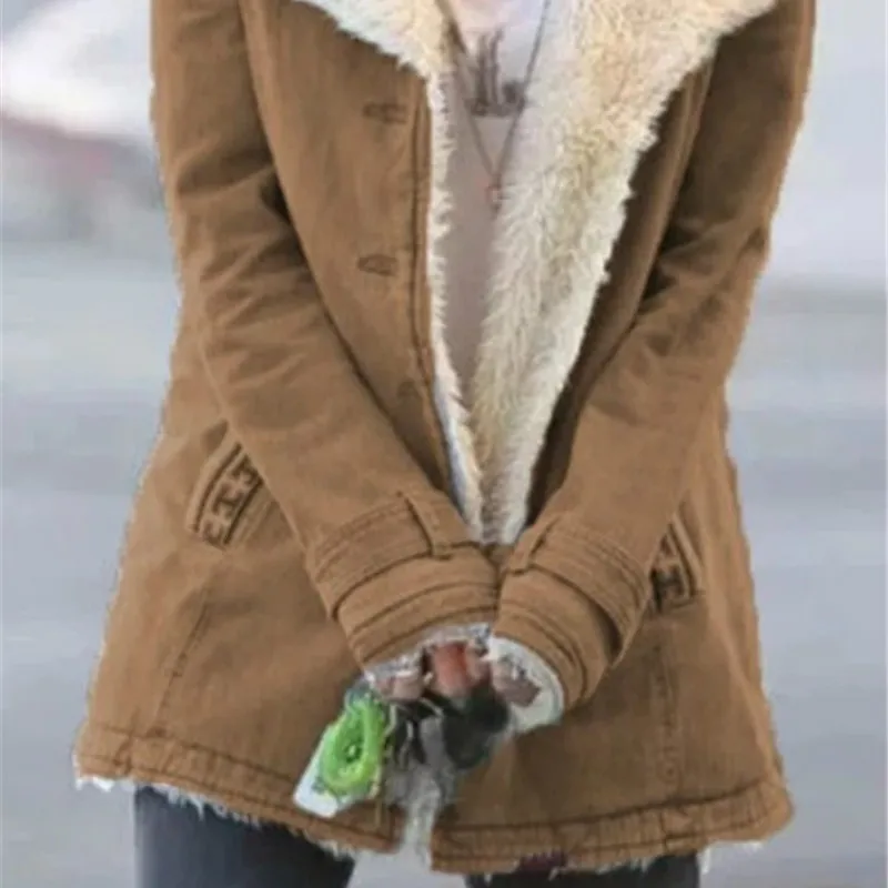 

2020 autumn and winter new women plus velvet thick warm cotton coat jacket fashion self-cultivation European style cotton coat