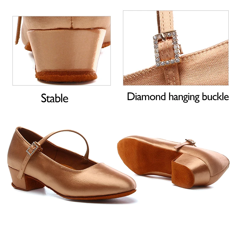 DKZSYIM Modern Dance Shoes Women Girls Dancing Shoes Ballroom Soft Outsole Latin Dance Shoes For Women Closed Toe Tango Heels3cm